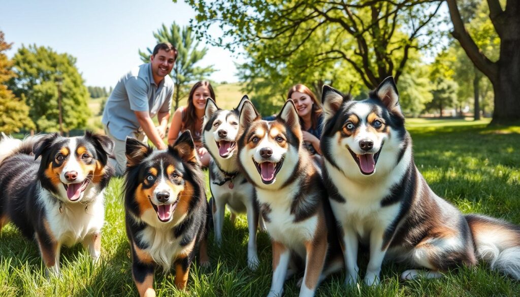 Australian Shepherd Husky Mix family