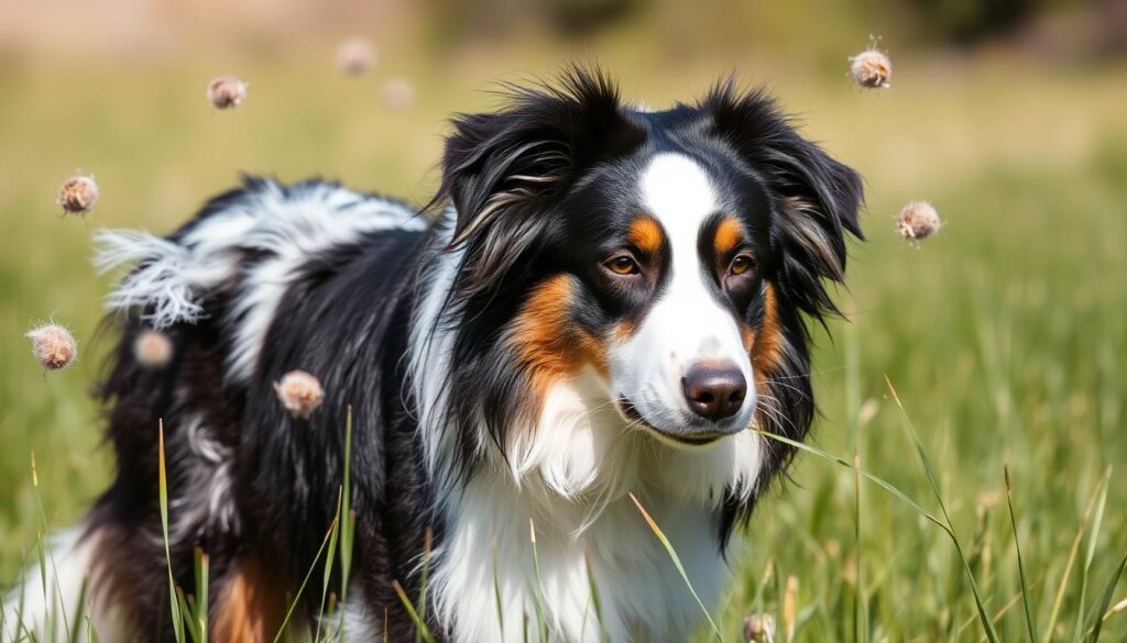 Australian Shepherd coat shedding patterns and dog allergens