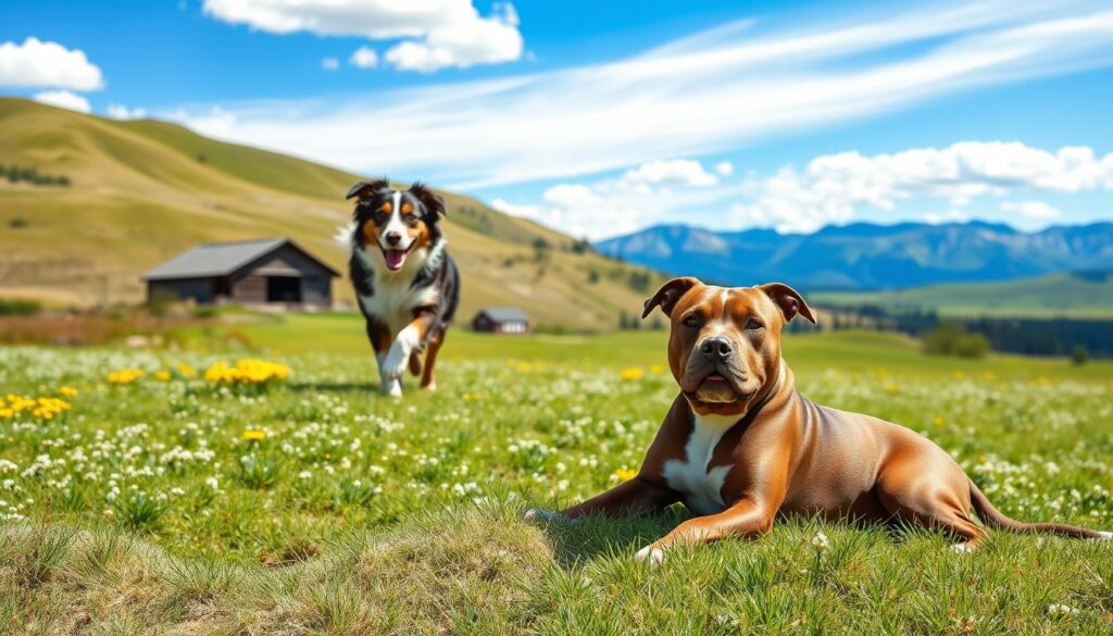 australian shepherd background and pitbull breed history