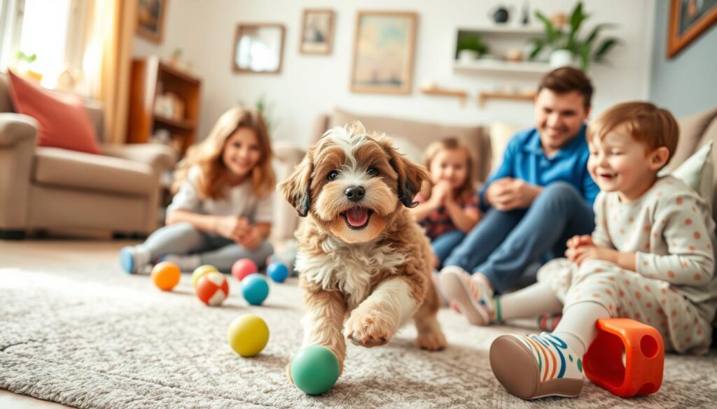 best mini aussiedoodle temperament for families