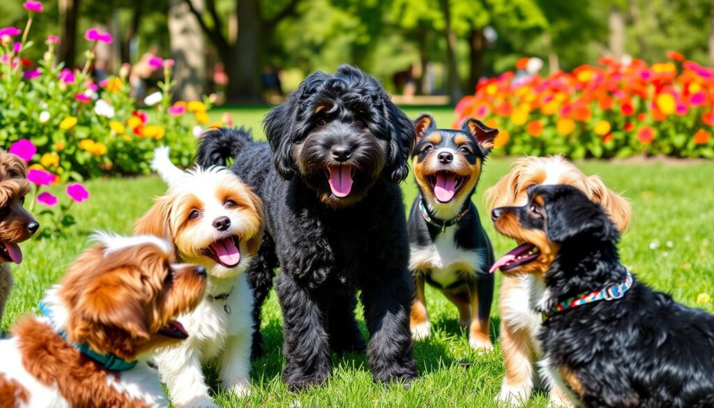 black mini aussiedoodle socialization