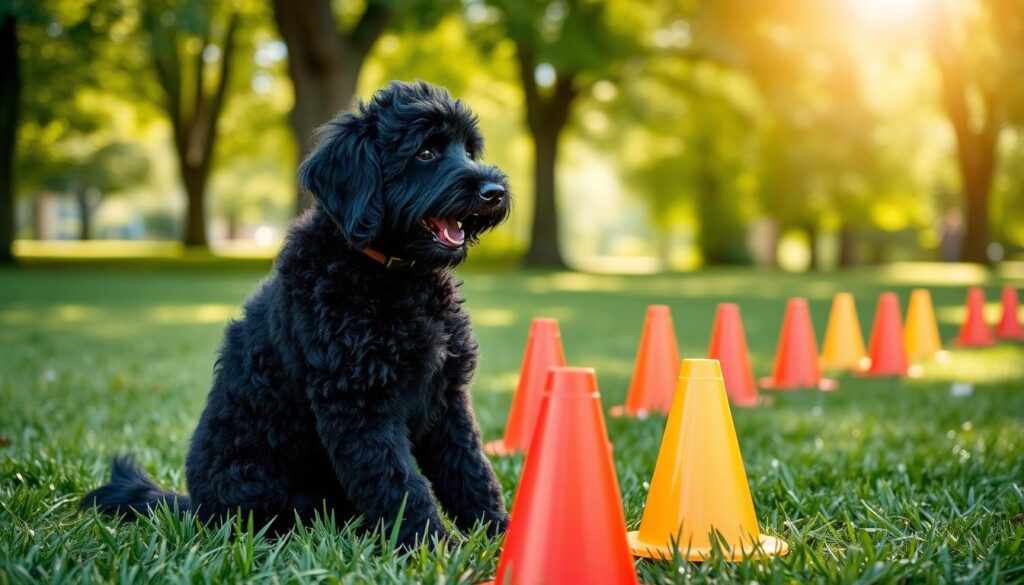 black mini aussiedoodle training