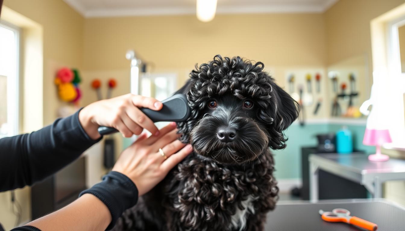 black mini aussiedoodle