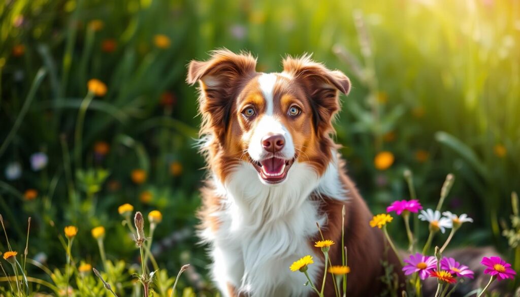 brown and white australian shepherd