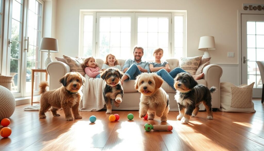 family life with teacup mini aussiedoodles