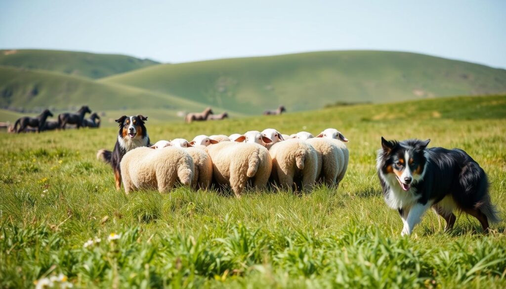 herding techniques of Australian Shepherds and Border Collies