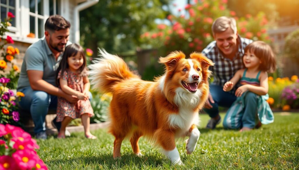 integrating red tricolor australian shepherd