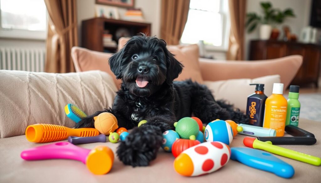 living with a black mini aussiedoodle