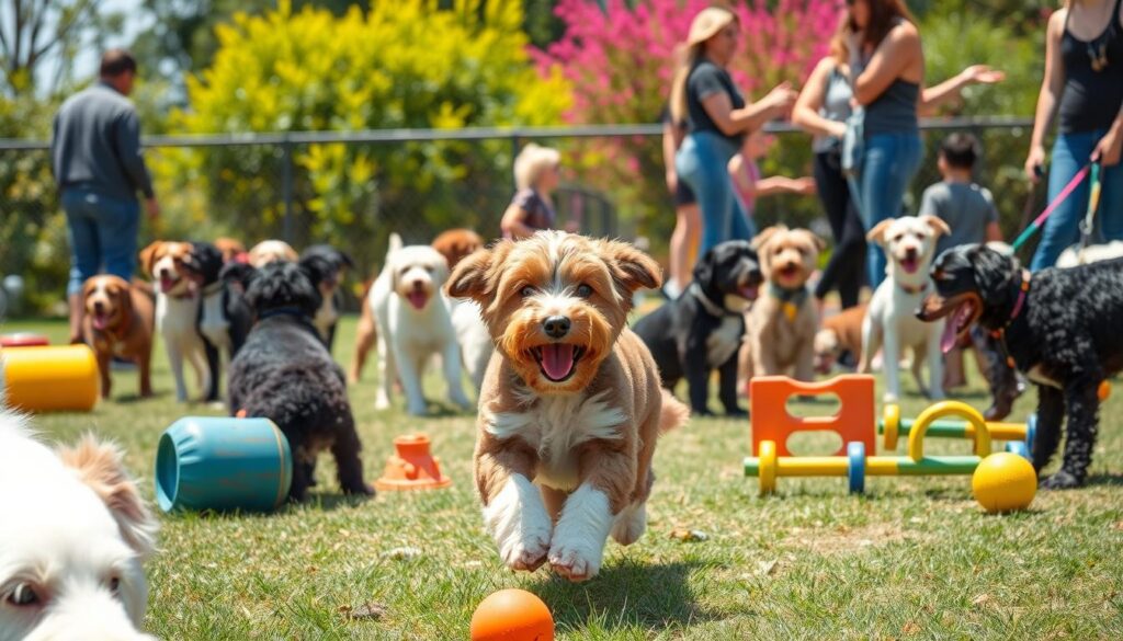 mini Aussiedoodle socialization needs