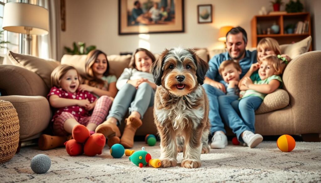 mini aussiedoodle family suitability