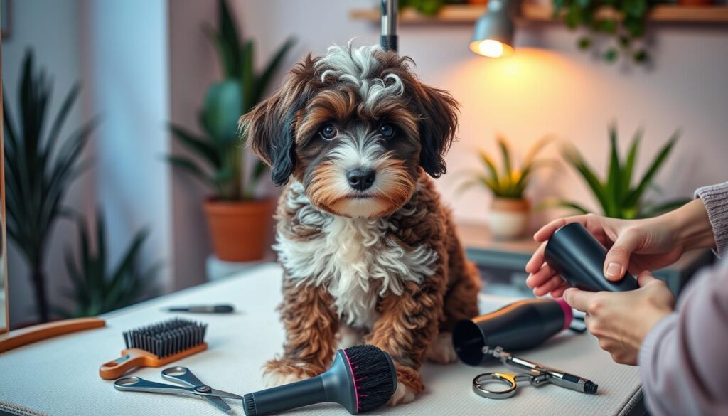 mini aussiedoodle grooming