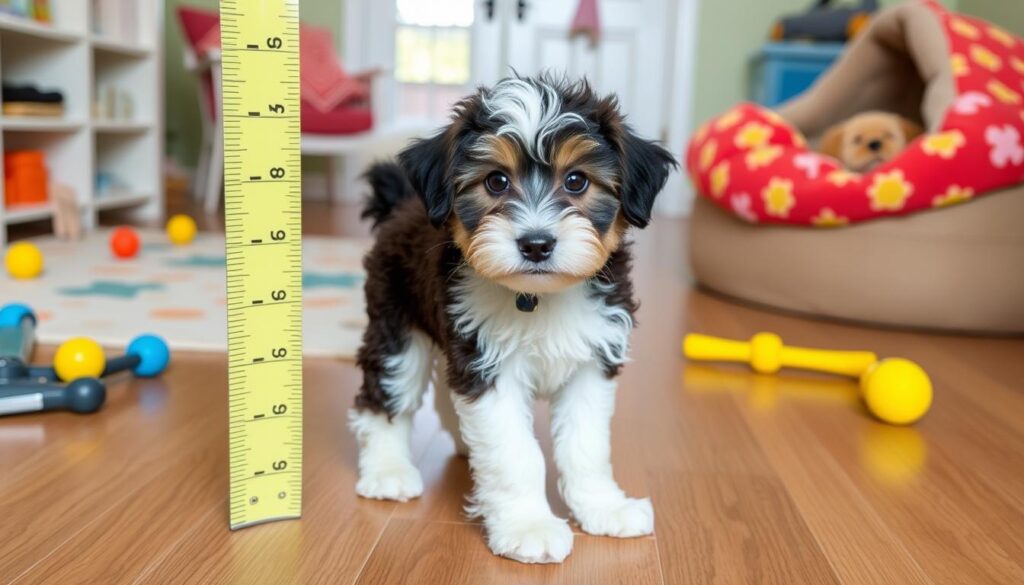 mini aussiedoodle size