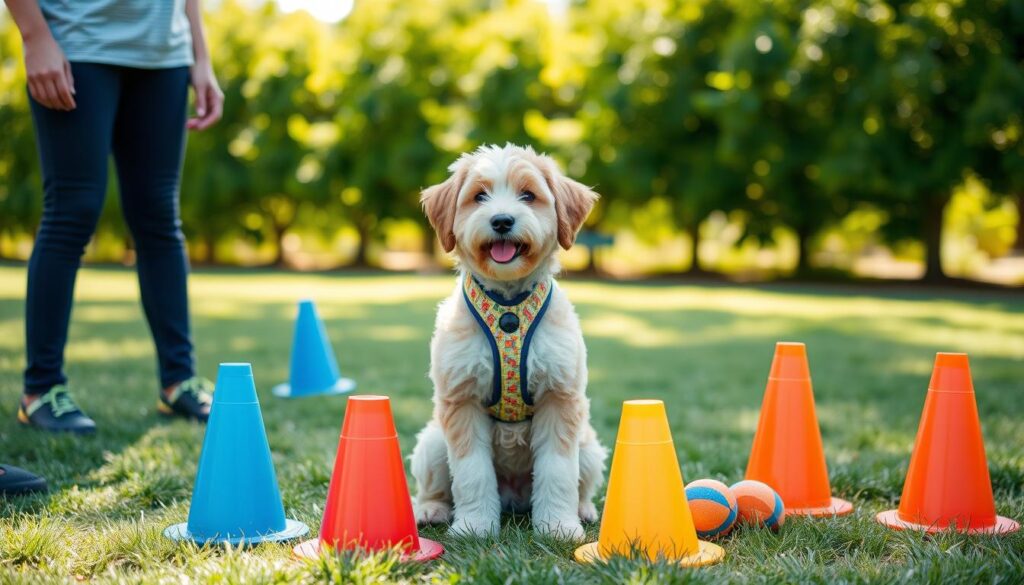 training f1b mini aussiedoodle