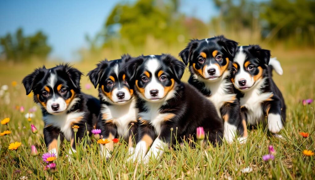 black tri australian shepherd puppies