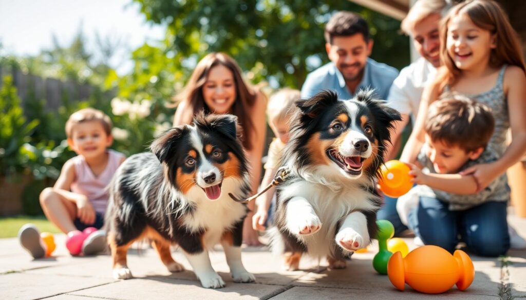 family dogs, miniature australian shepherds