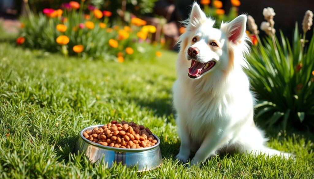 feeding white australian shepherd