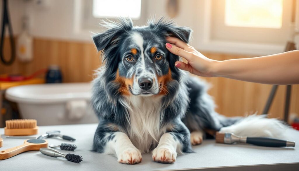 grooming blue australian shepherds