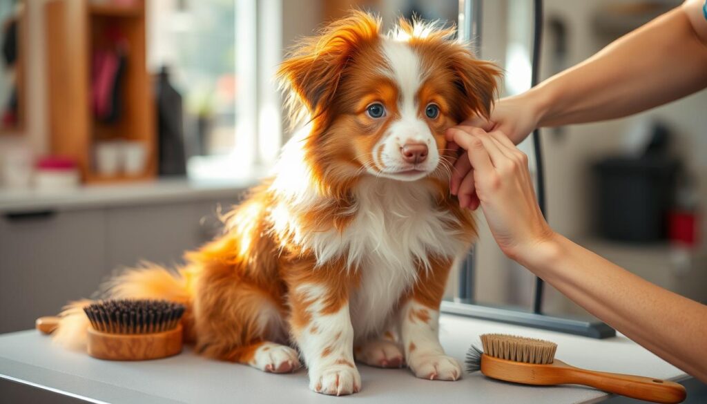 grooming red merle toy