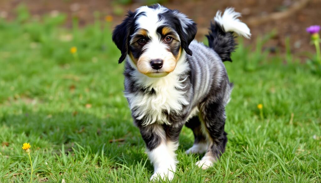 blue merle mini aussiedoodle appearance