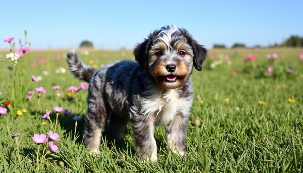 blue merle mini aussiedoodle size