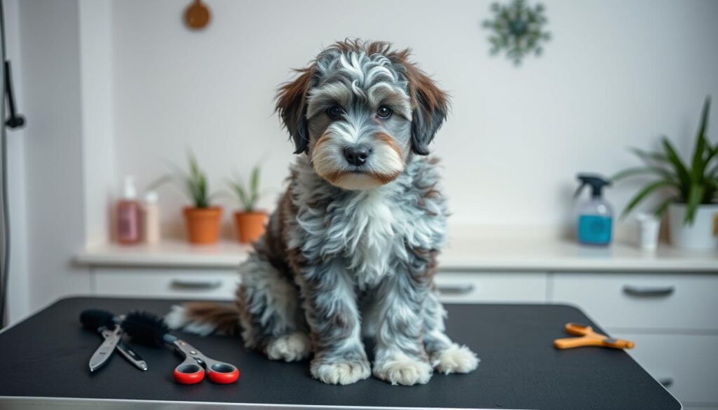 grooming needs for blue merle full grown mini aussiedoodle care